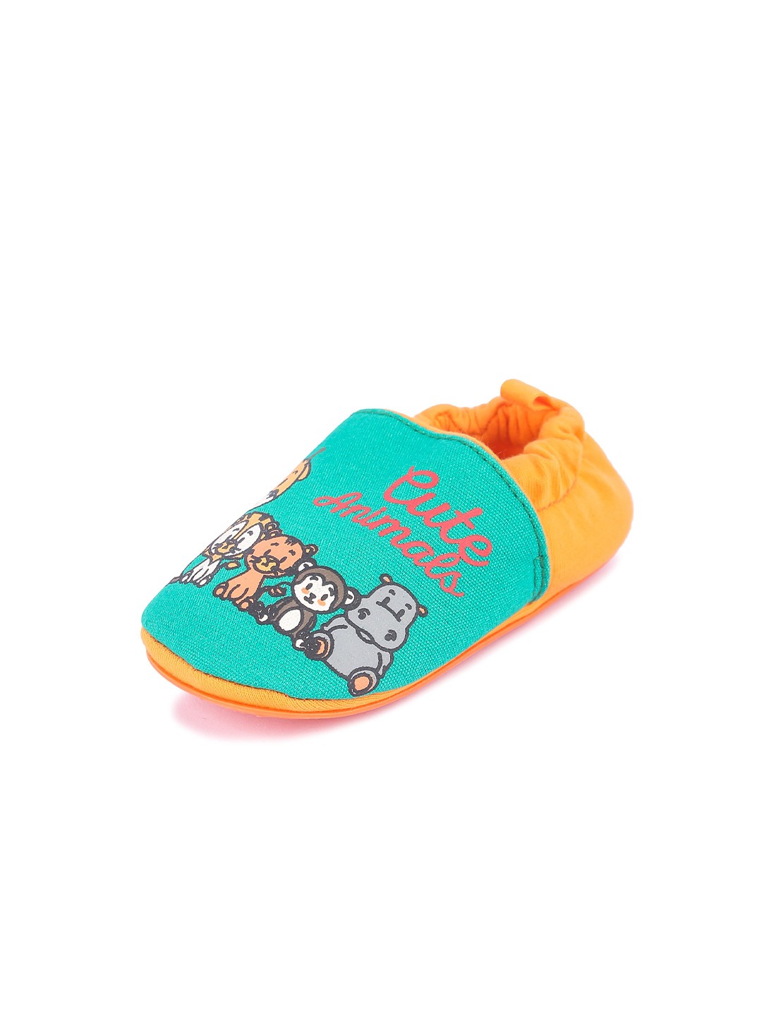 

Butterthief Infants Green & Orange Printed Pre-Walker Booties