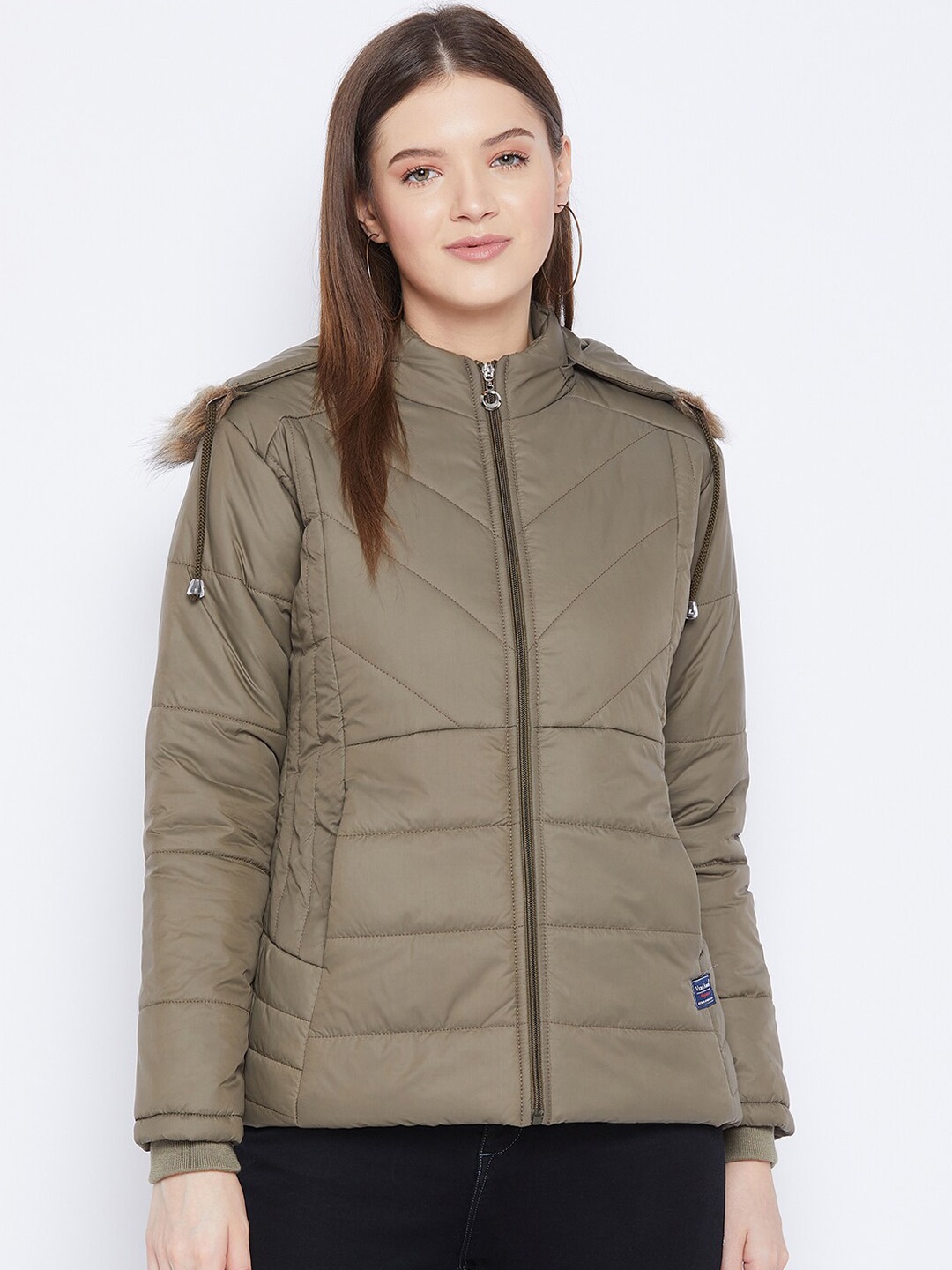 

VERO AMORE Women Olive Green Insulator Padded Jacket