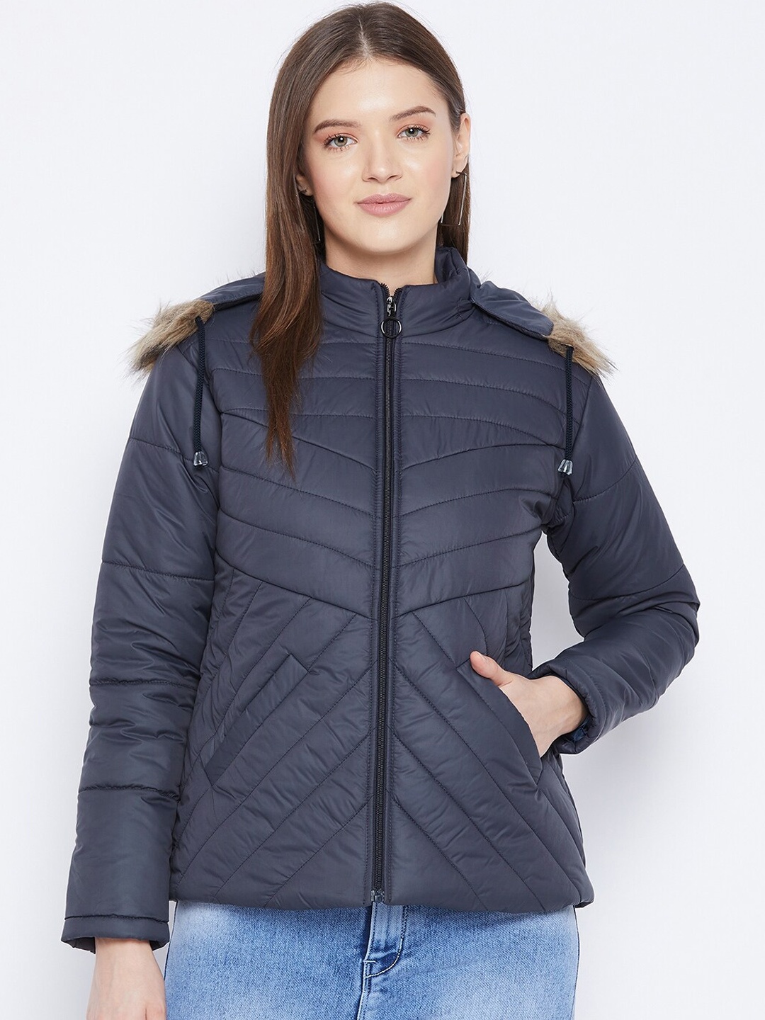 

VERO AMORE Women Navy Blue Insulator Parka Jacket