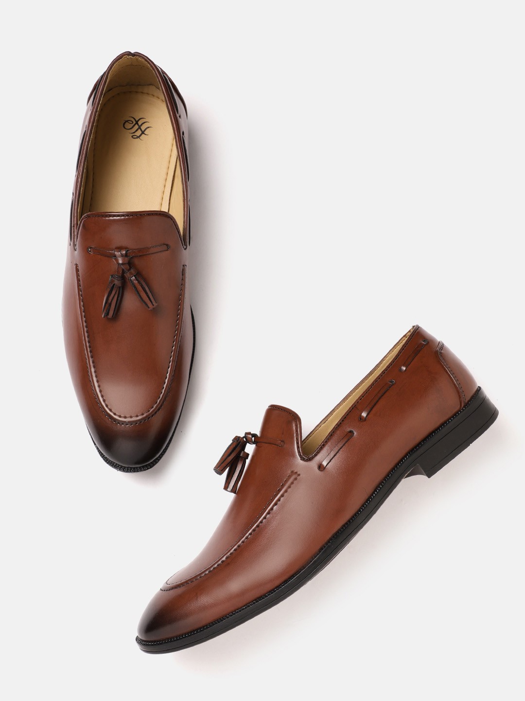 

House of Pataudi Men Brown Formal Loafers