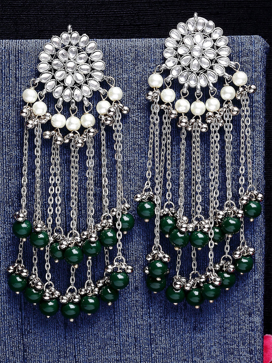 

KARATCART Green Classic Drop Earrings