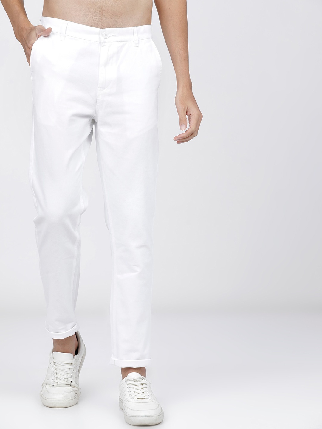 

KETCH Men White Slim Fit Trousers