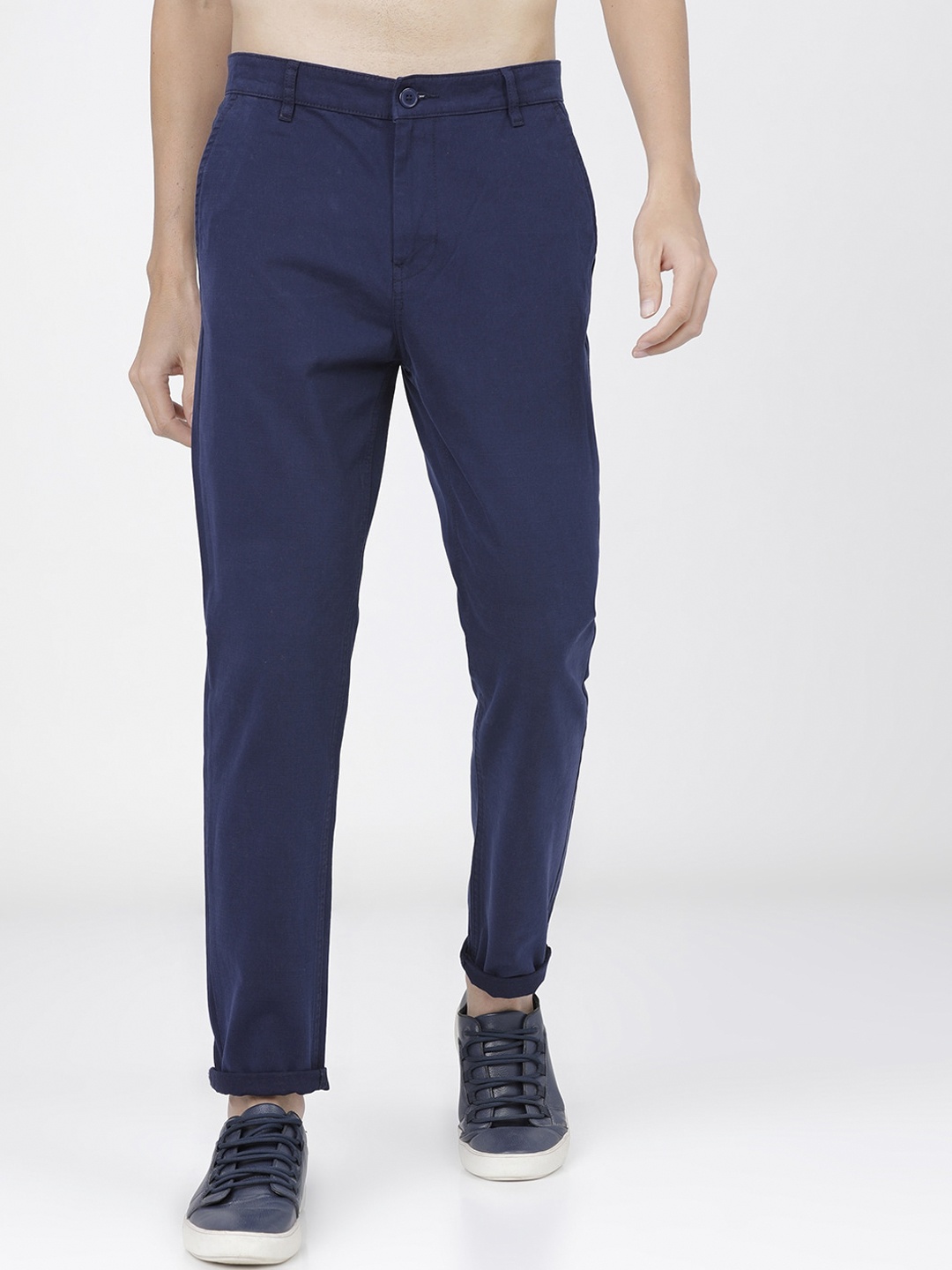 

KETCH Men Navy Blue Slim Fit Easy Wash Trousers
