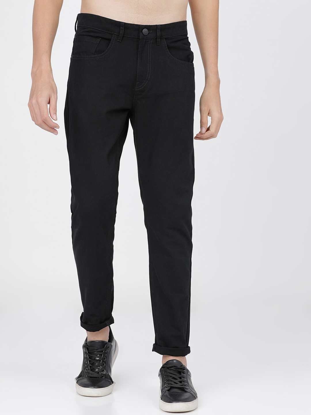 

KETCH Men Black Tapered Fit Cotton Chinos