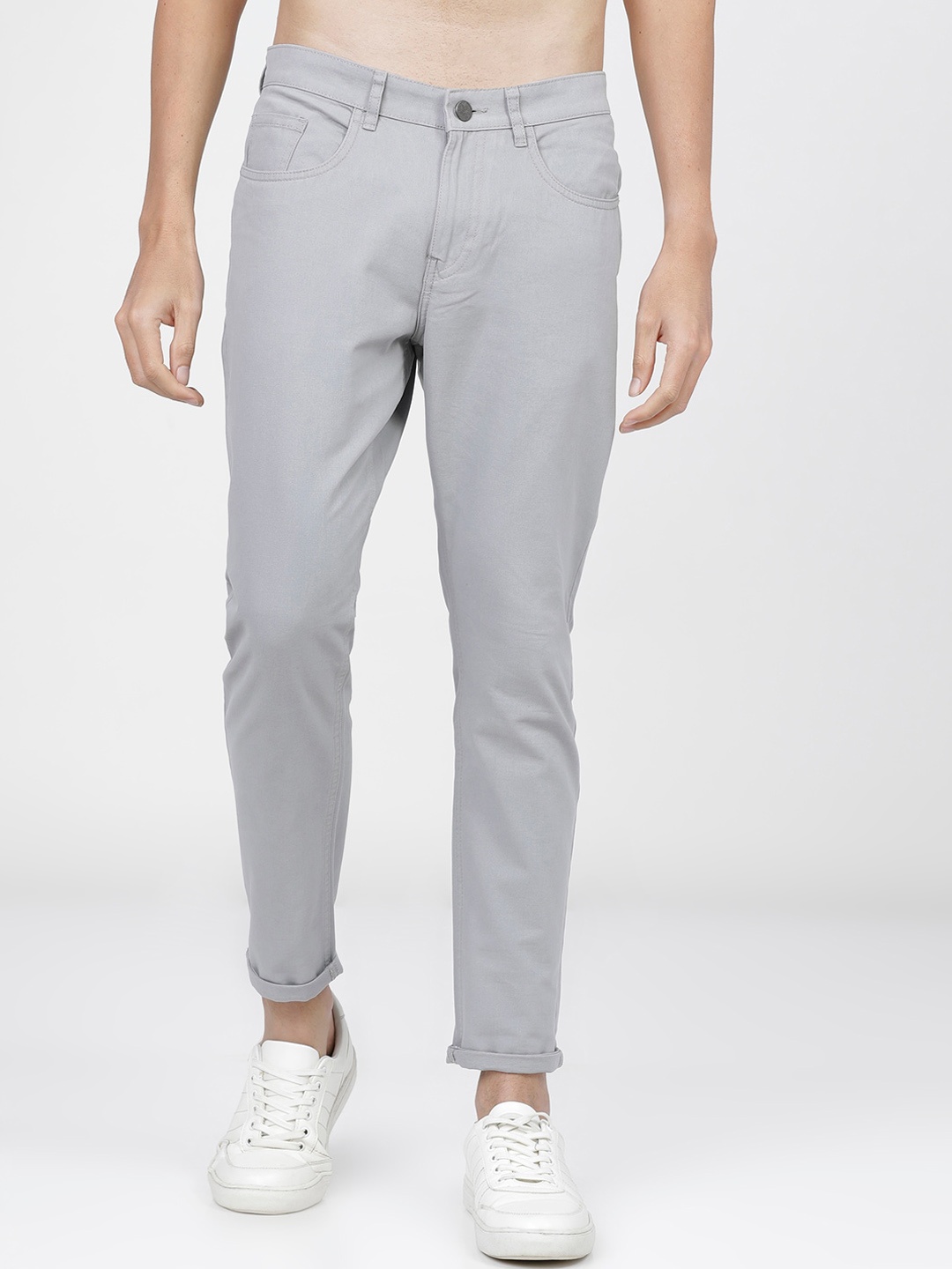 

KETCH Men Grey Tapered Fit Cotton Chinos