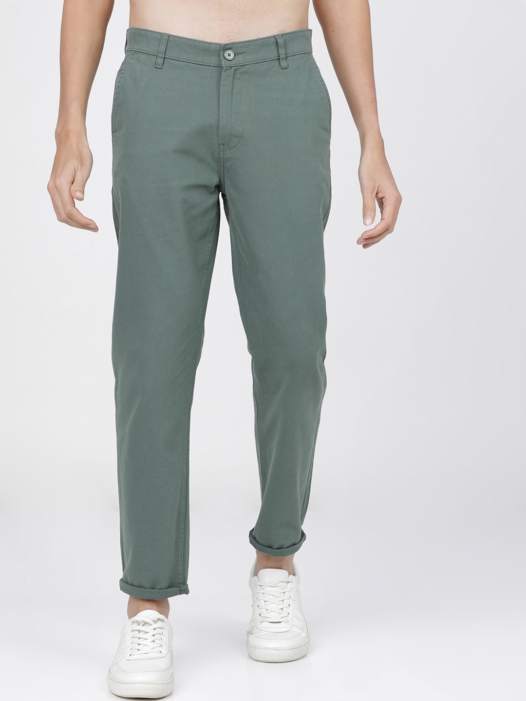 

KETCH Men Grey Slim Fit Easy Wash Chinos Trousers