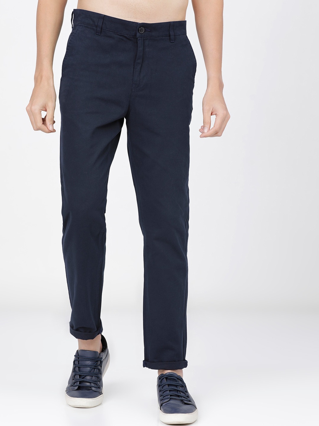 

KETCH Men Navy Blue Slim Fit Easy Wash Cotton Trousers