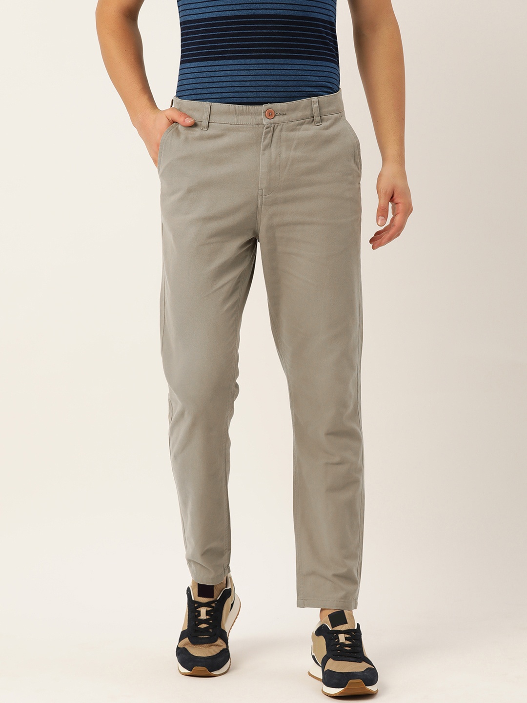 

KETCH Men Pure Cotton Super Slim Fit Chinos, Taupe