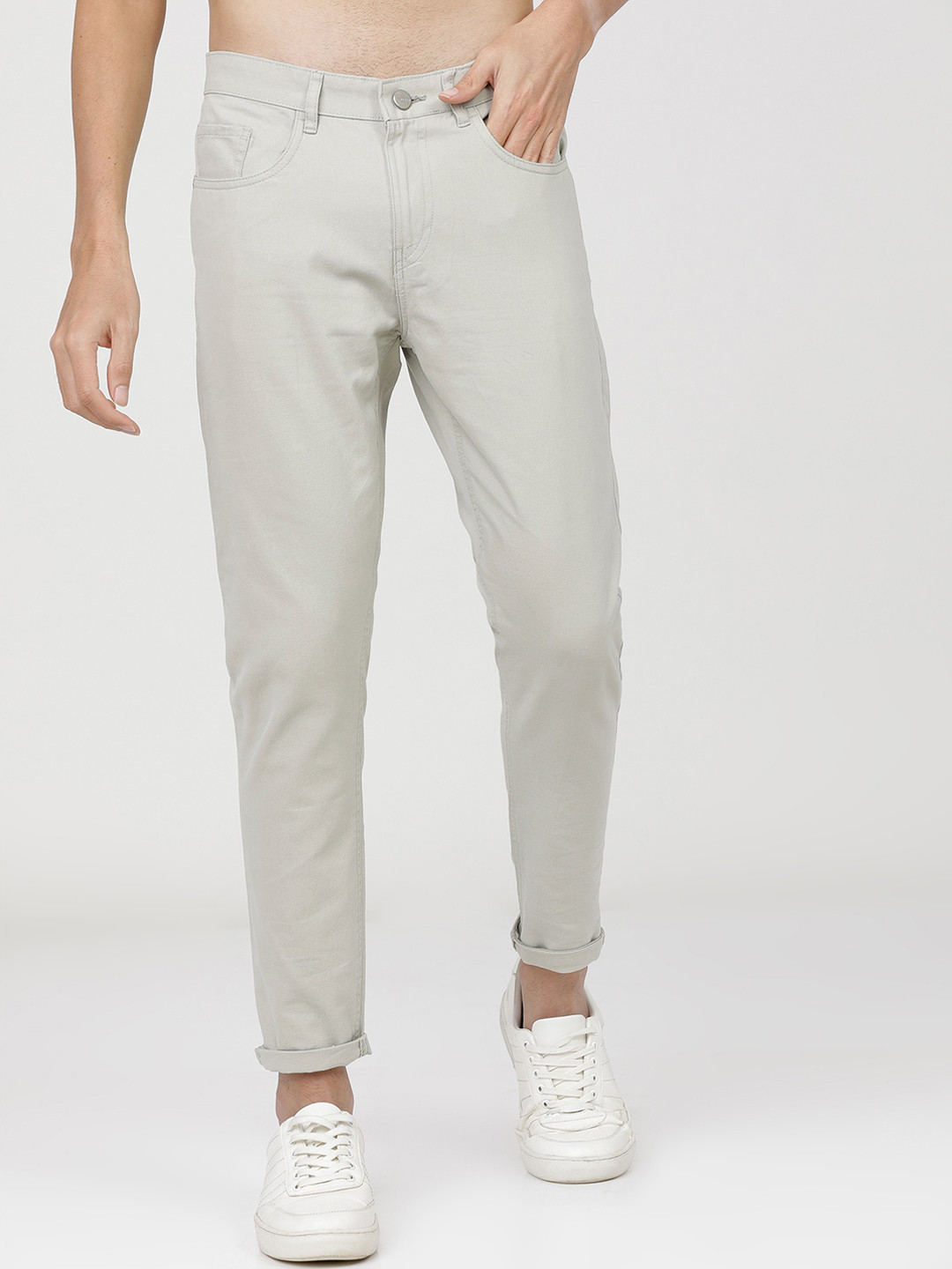 

KETCH Men Green Tapered Fit Easy Wash Cotton Trousers