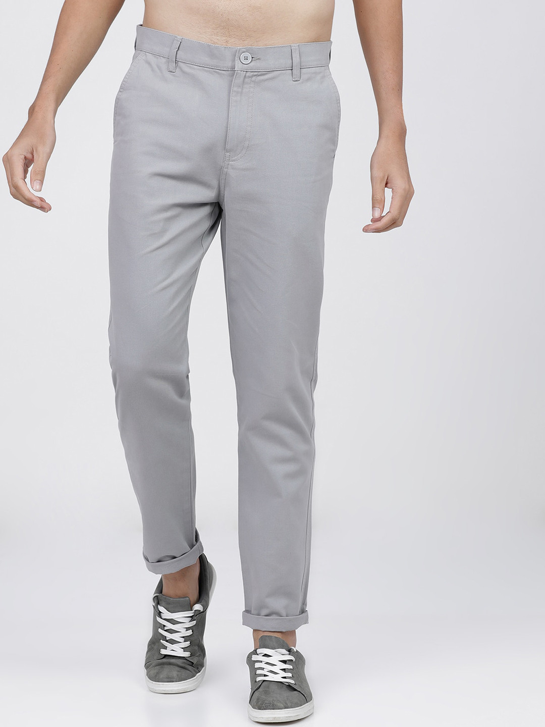 

KETCH Men Grey Slim Fit Cotton Chinos