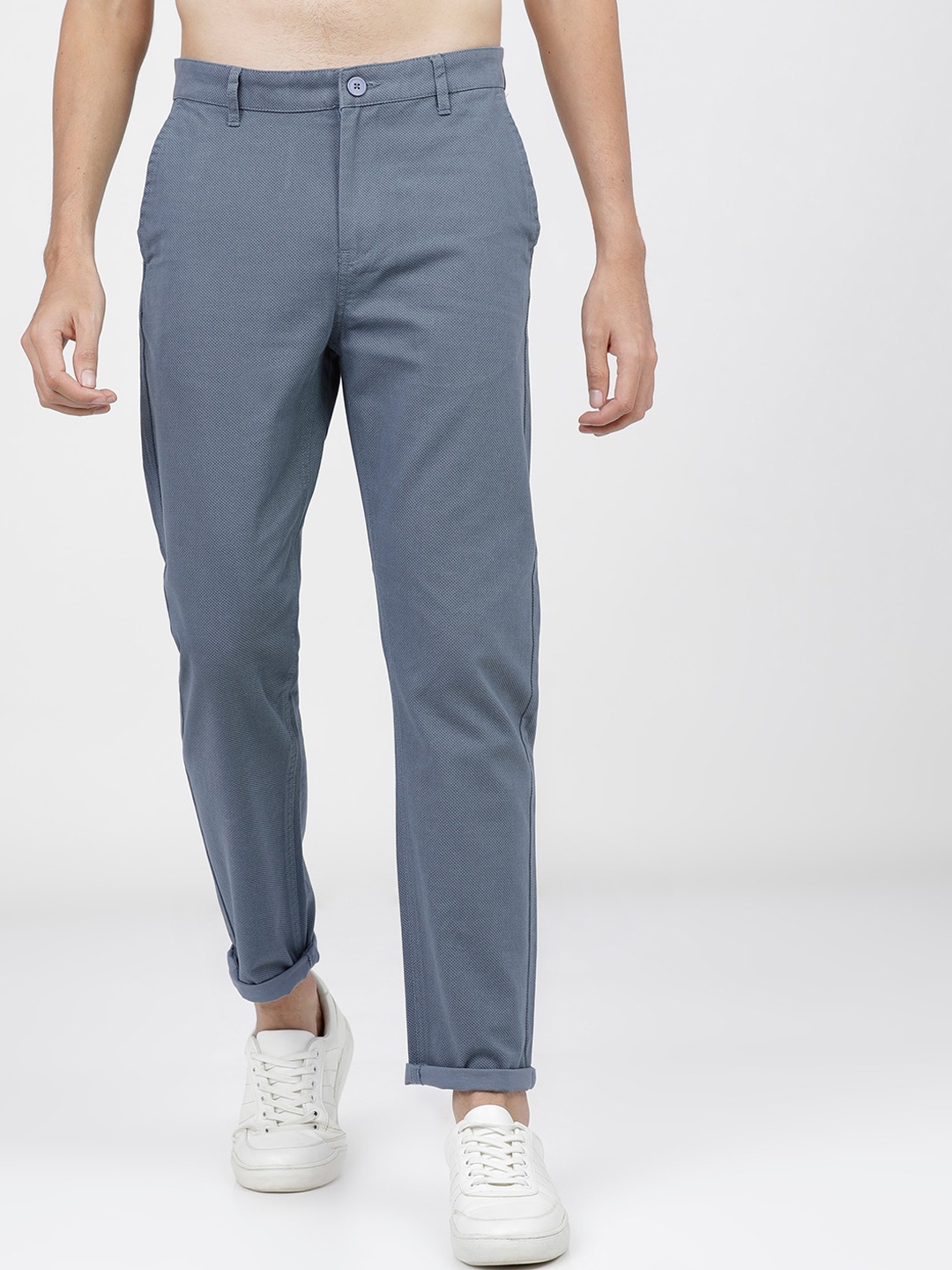 

KETCH Men Blue Slim Fit Easy Wash Trousers