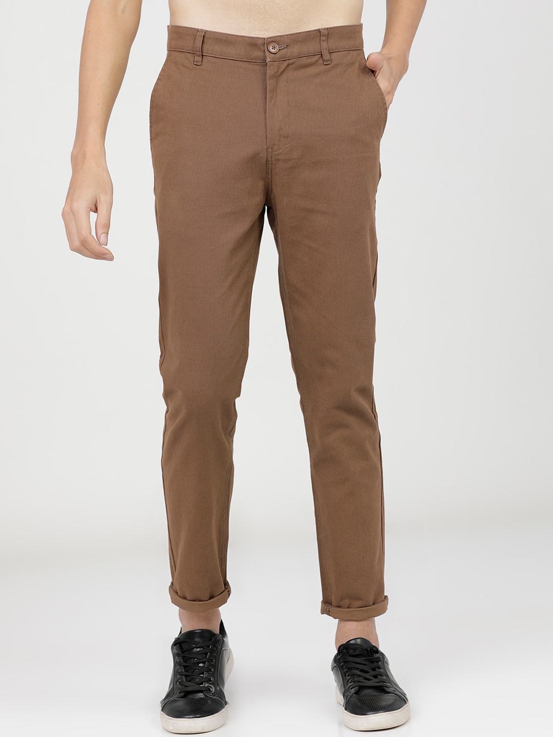 

KETCH Men Brown Slim Fit Easy Wash Chinos Trousers