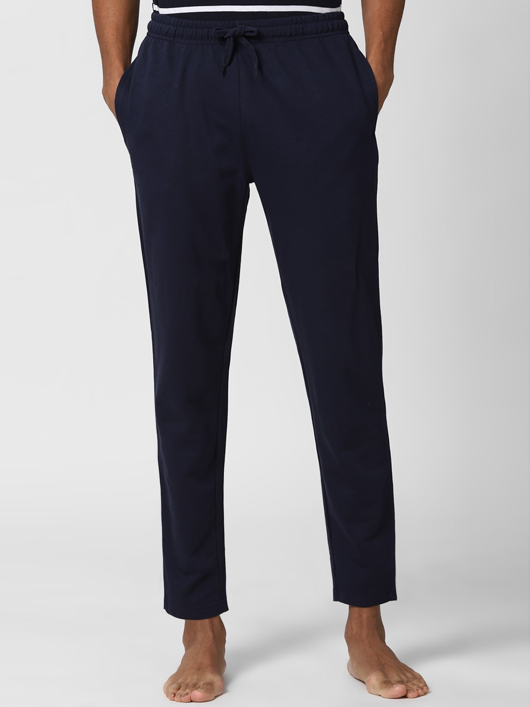 

Peter England Men Navy Blue Cotton Casual Trousers