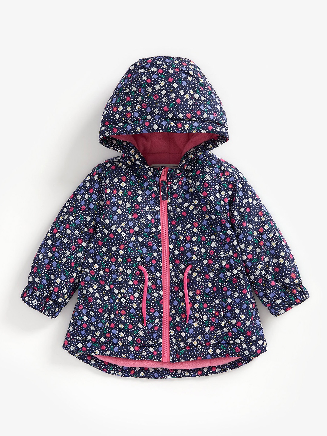 

Mothercare Girls Navy Blue White Floral Printed Polyester Padded Jacket