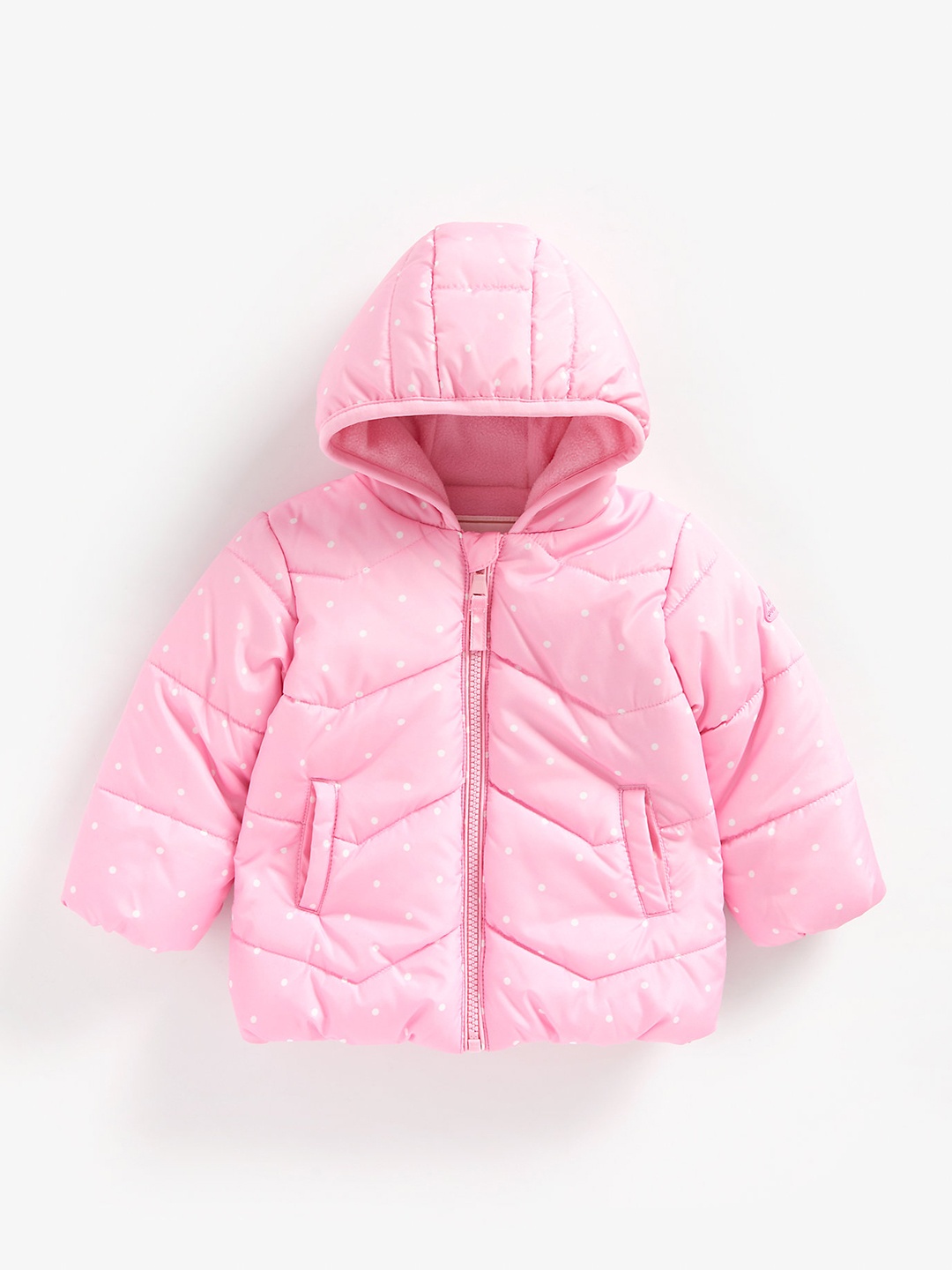 

Mothercare Girls Pink Polka Dots Printed Polyester Regular Puffer Jacket