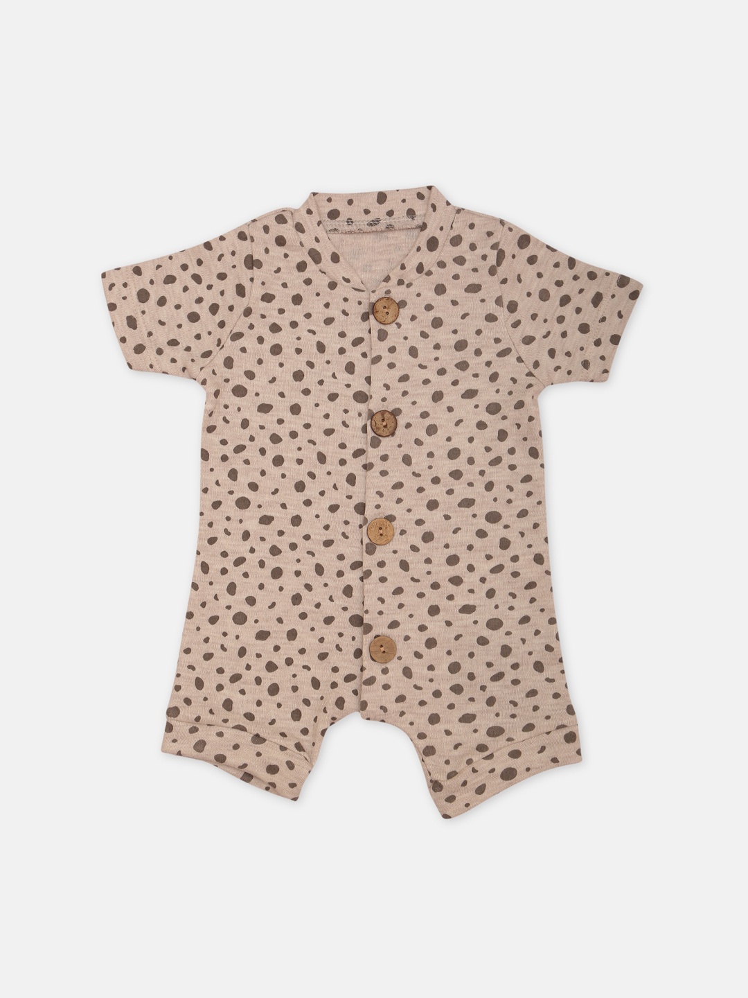 

Zyra Kids Infant Boys Beige & Brown Printed Cotton Rompers