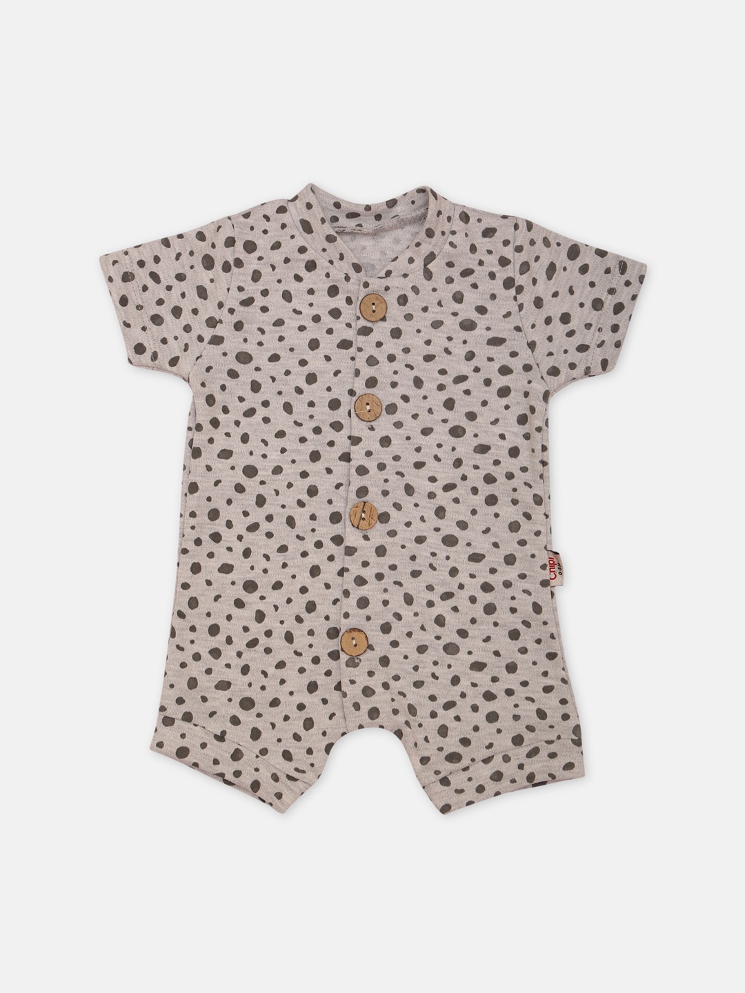 

Zyra Kids Infant Boys Grey & Green Printed Rompers