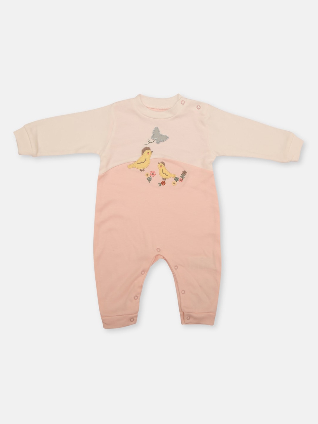 

Zyra Kids Infant Girls Pink & Yellow Printed Cotton Romper