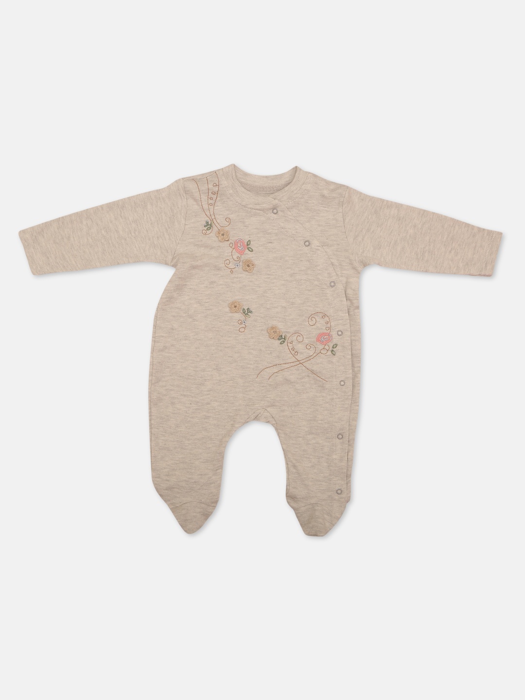 

Zyra Kids Infant Girls Grey Embroidered Rompers