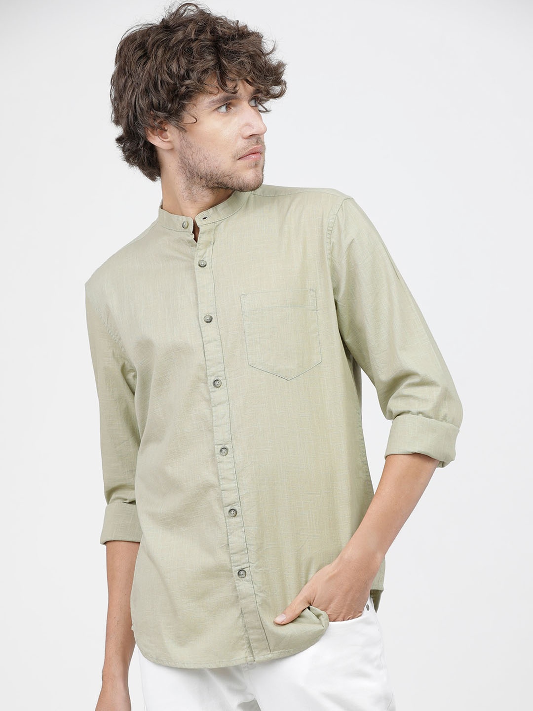 

KETCH Men Slim Fit Casual Shirt, Green