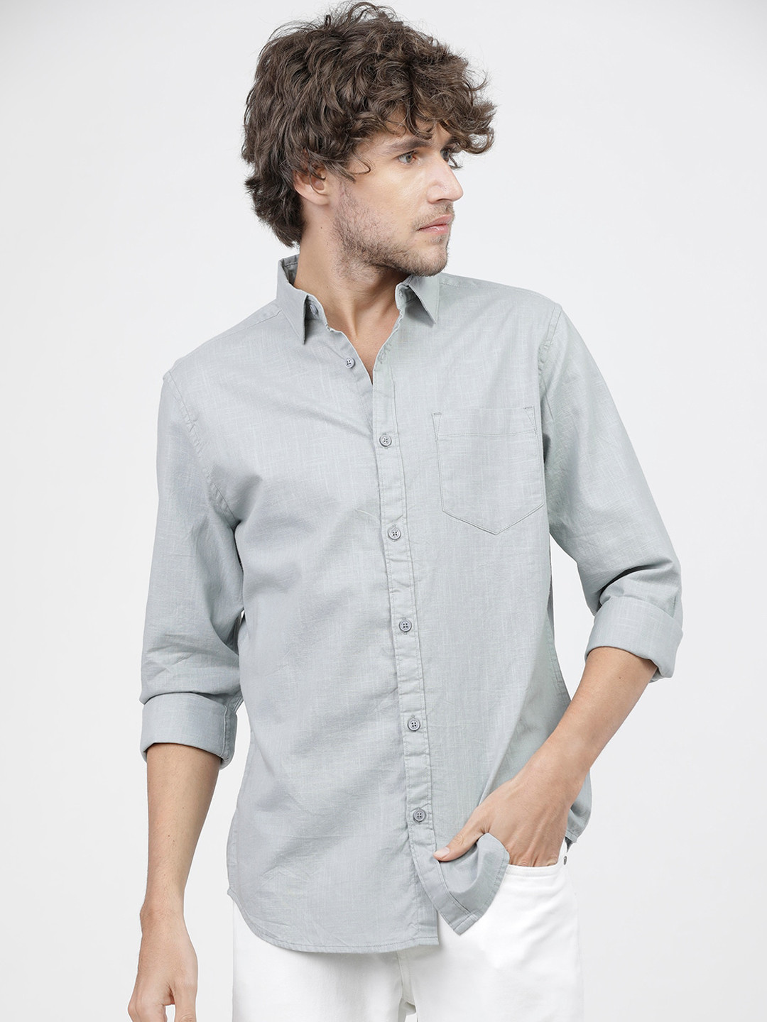 

KETCH Men Slim Fit Casual Shirt, Grey
