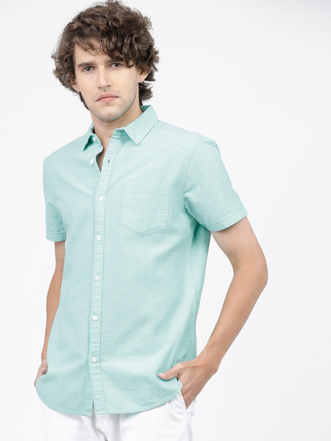 

KETCH Slim Fit Casual Shirt, Turquoise blue