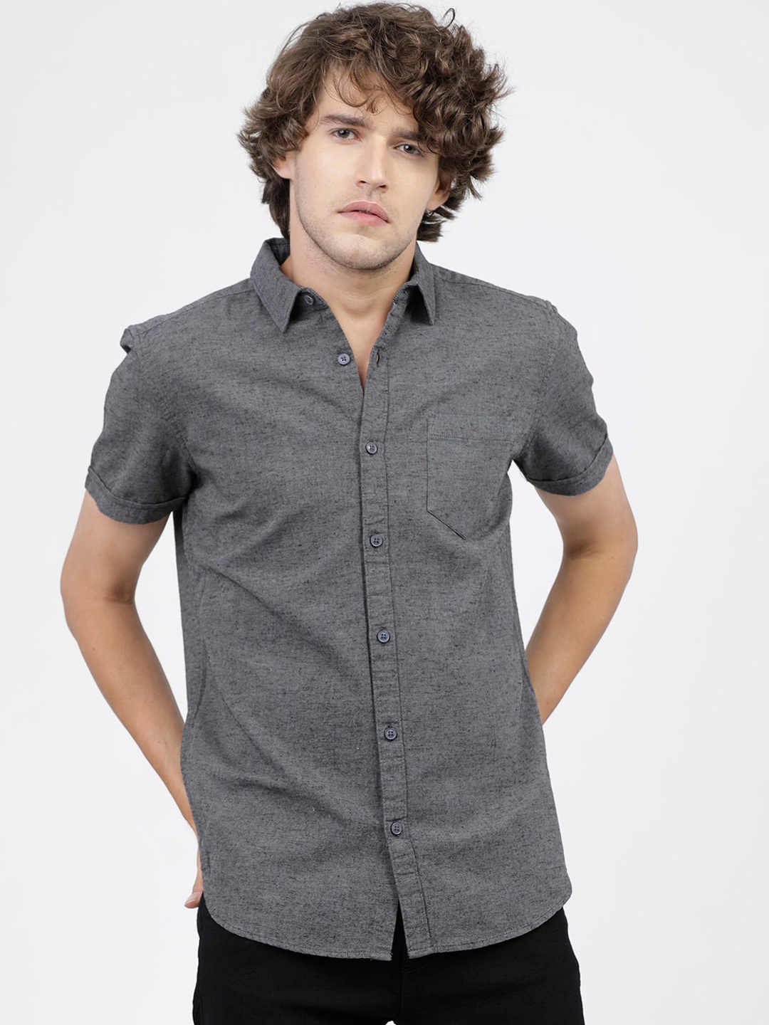 

KETCH Men Slim Fit Casual Shirt, Grey