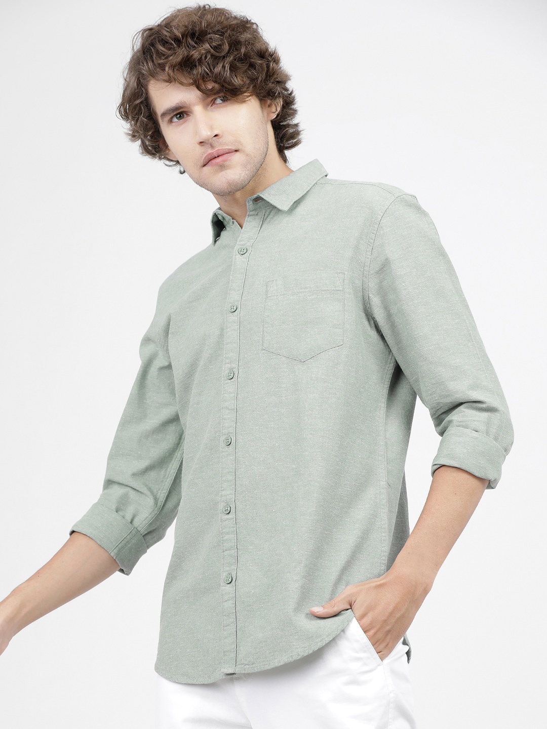 

KETCH Men Green Slim Fit Casual Shirt