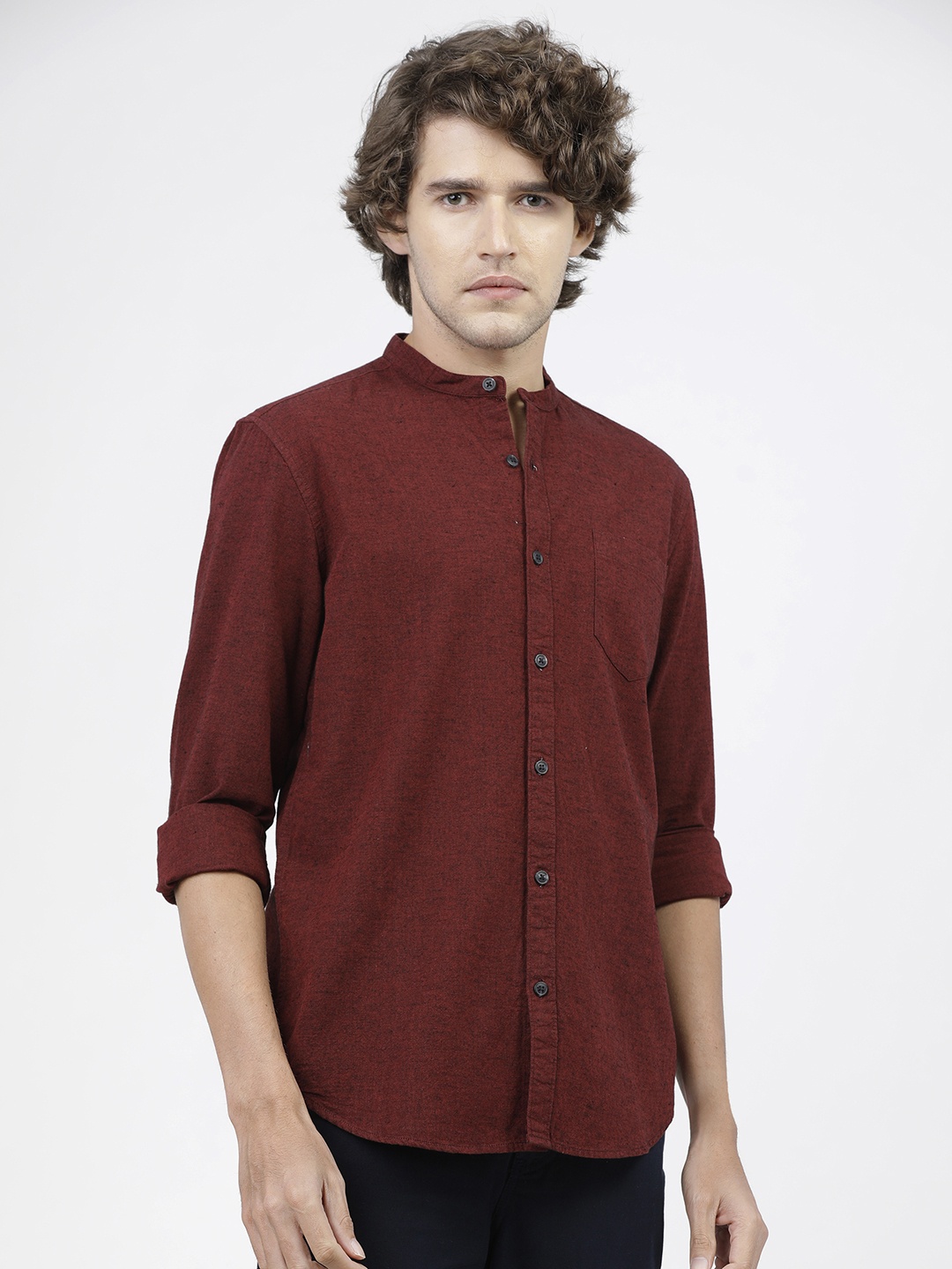 

KETCH Men Slim Fit Casual Shirt, Maroon