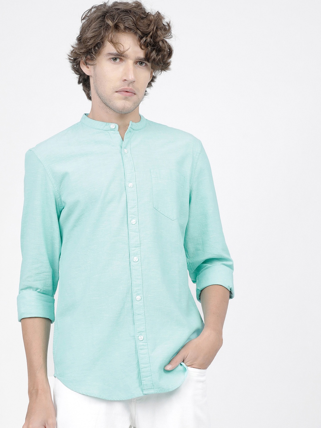 

KETCH Men Slim Fit Casual Shirt, Turquoise blue