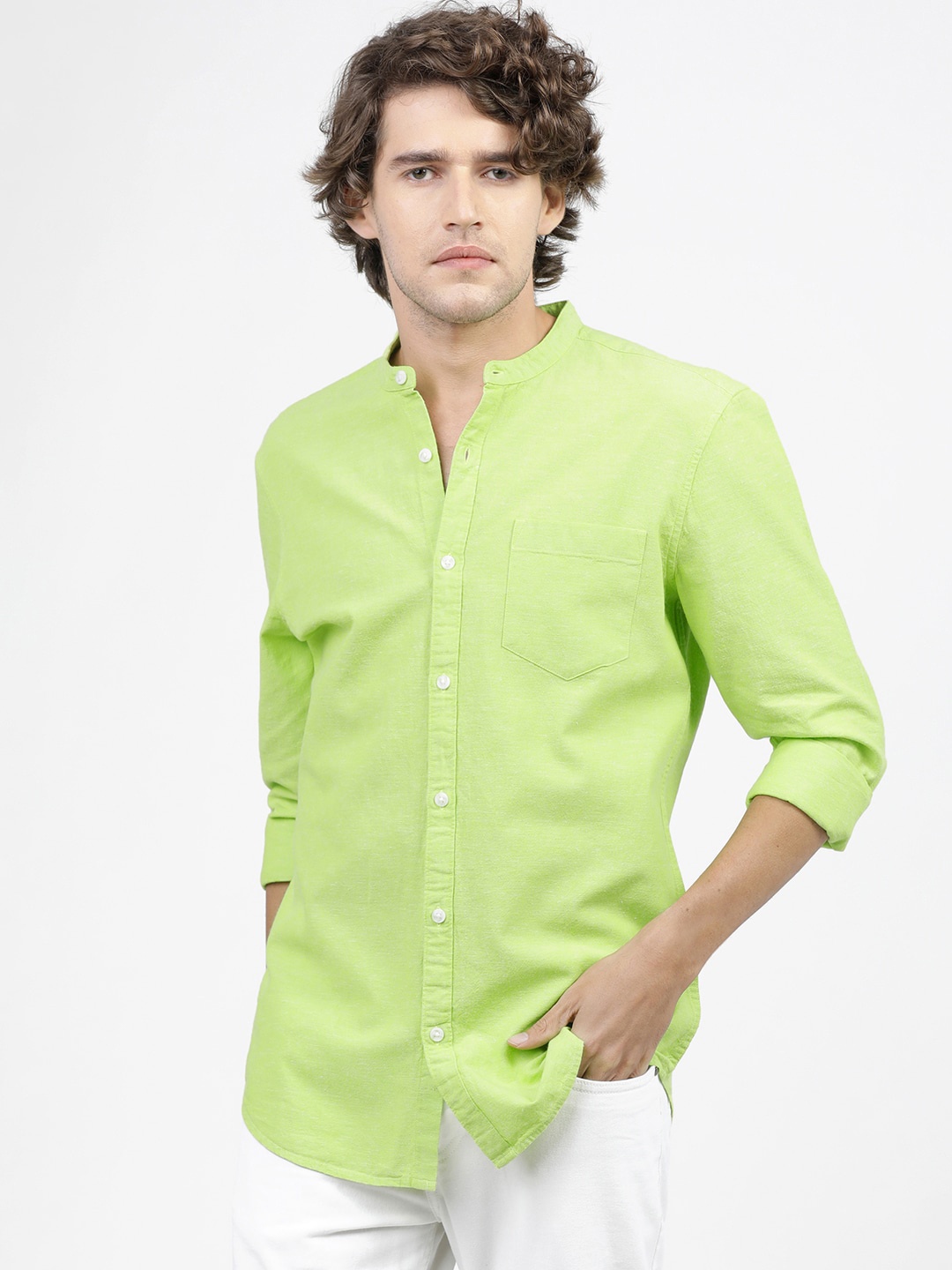 

KETCH Men Slim Fit Casual Shirt, Green