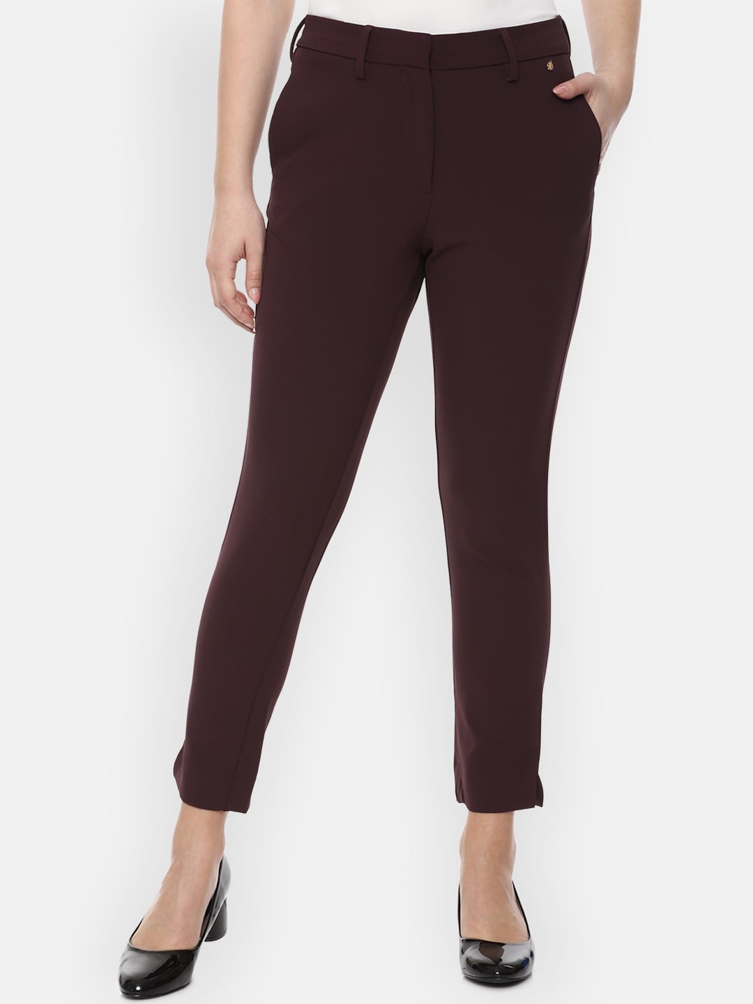 

Van Heusen Woman Women Maroon Slim Fit Trousers