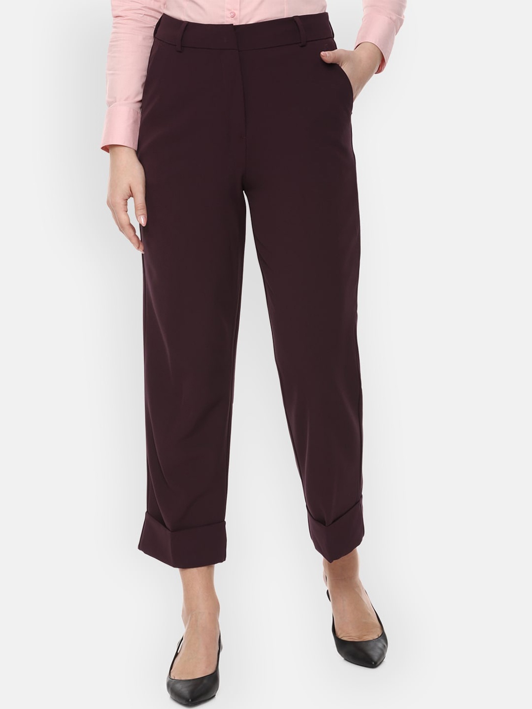 

Van Heusen Woman Women Maroon Trousers