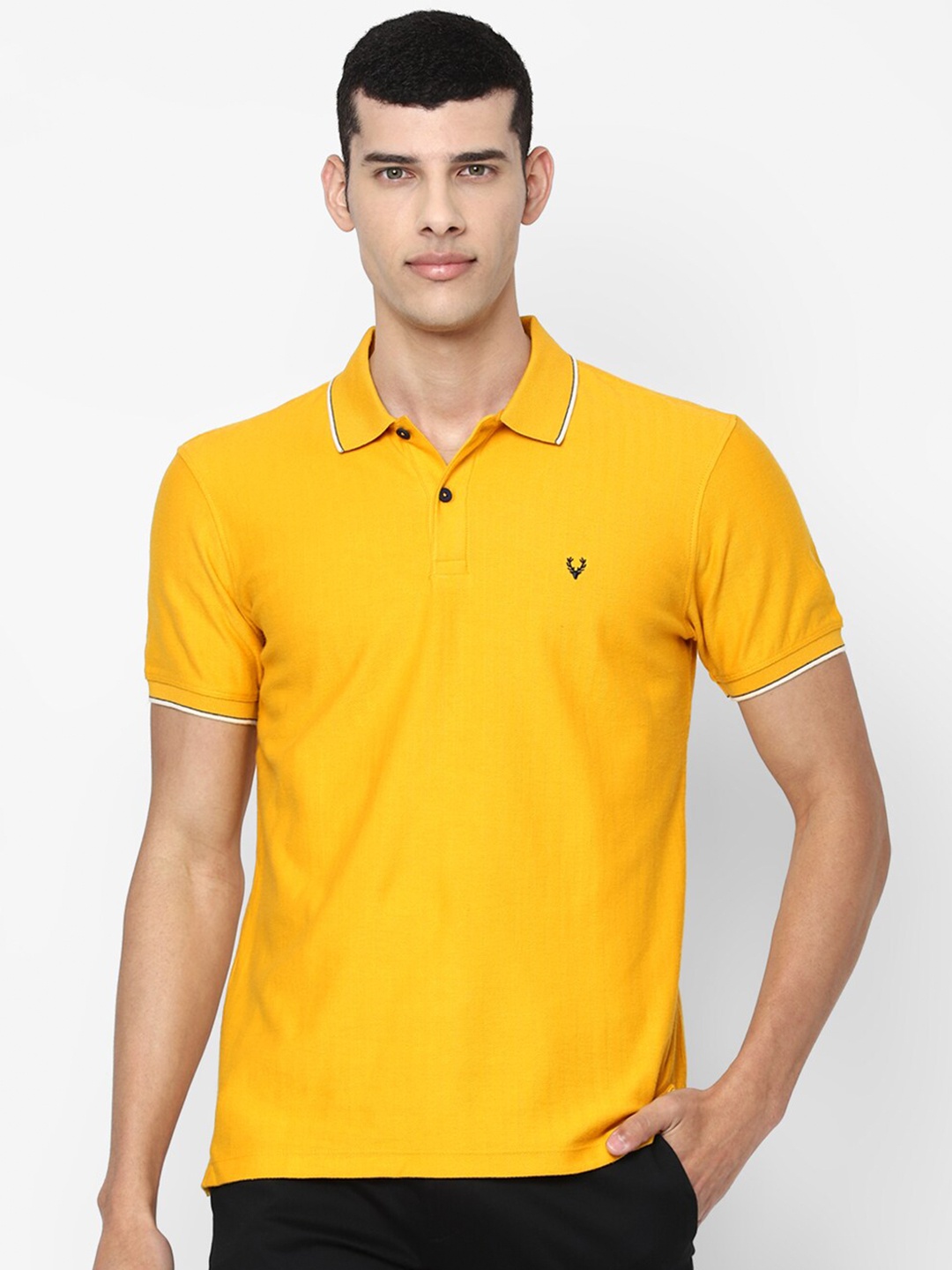 

Allen Solly Sport Men Yellow Pure Cotton Polo Collar T-shirt