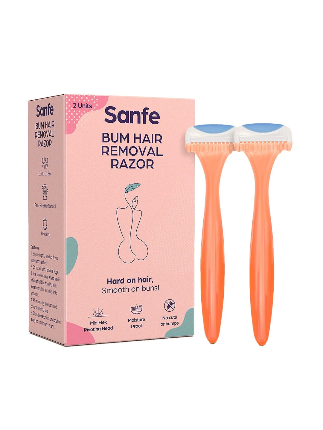 

Sanfe Coral Pack Of 2 Bum Hair Removal Razors