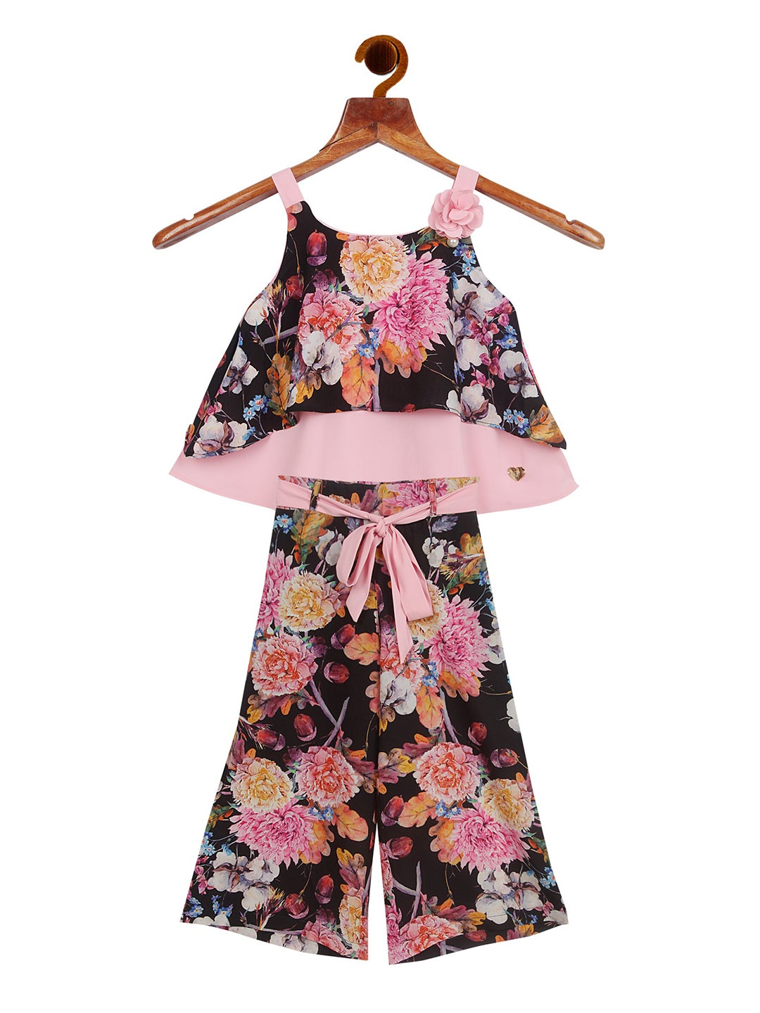 

Tiny Girl Girls Pink & Orange Printed Top with Palazzos