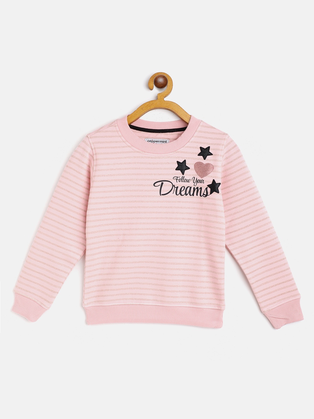 

Peppermint Girls Pink Striped Sweatshirt