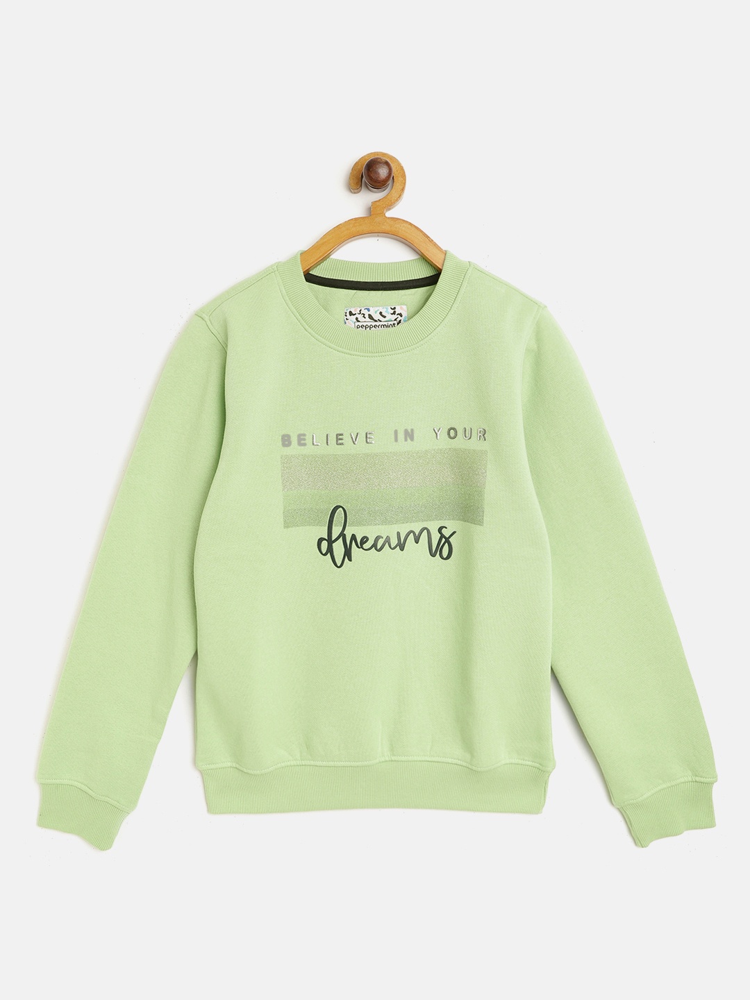 

Peppermint Girls Green & Black Printed Sweatshirt