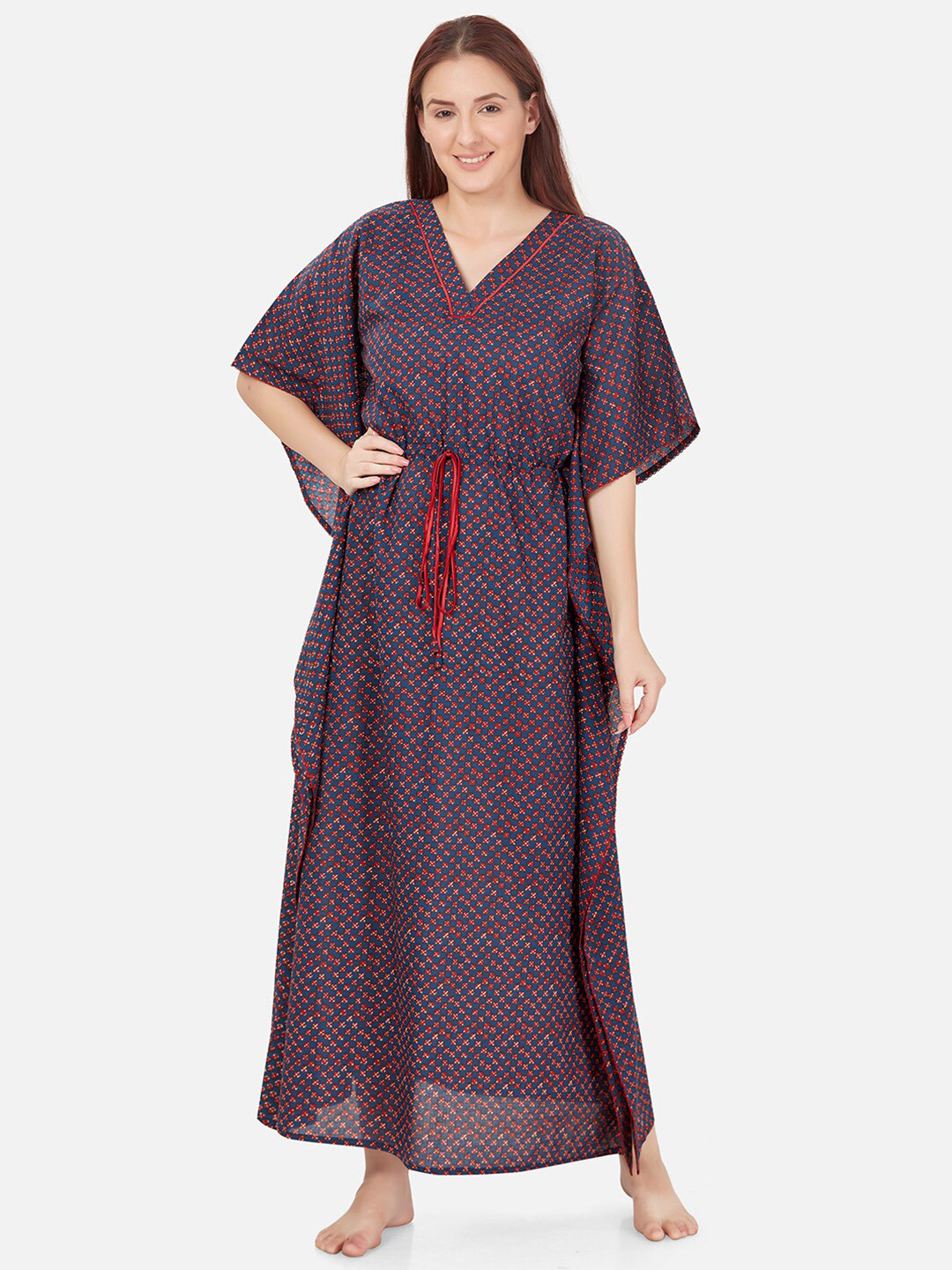 

Sand Dune Violet Printed Maxi Kaftan Nightdress
