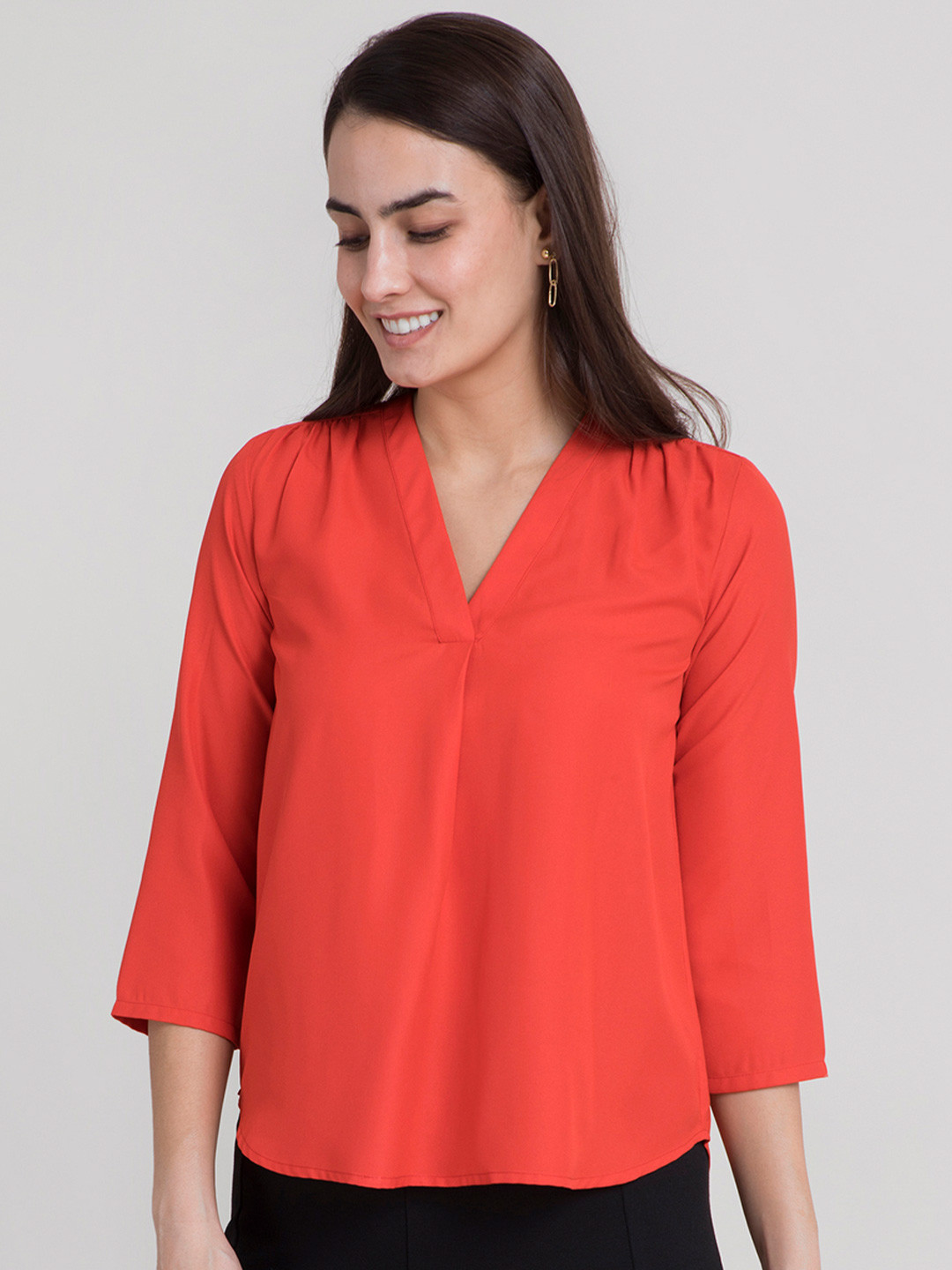 

FableStreet Red Regular Top