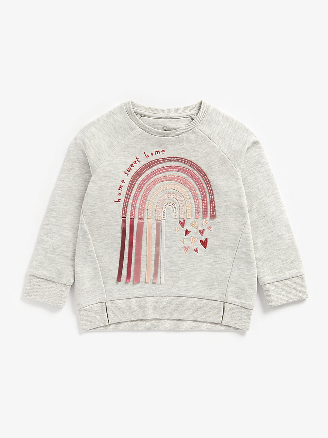 

mothercare Girls Grey Rainbow Patchwork Sweatshirt