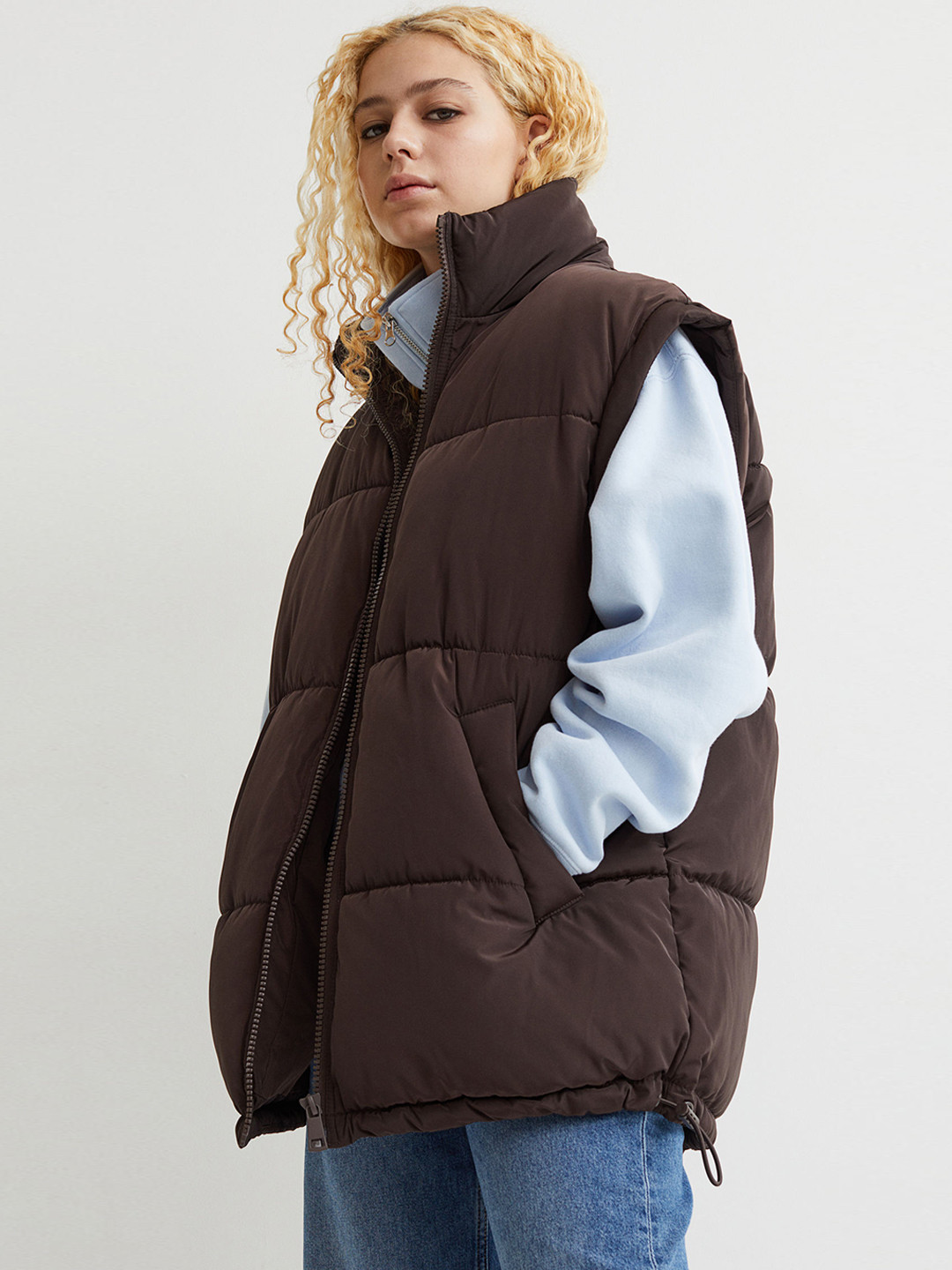 

H&M Women Brown Padded Gilet