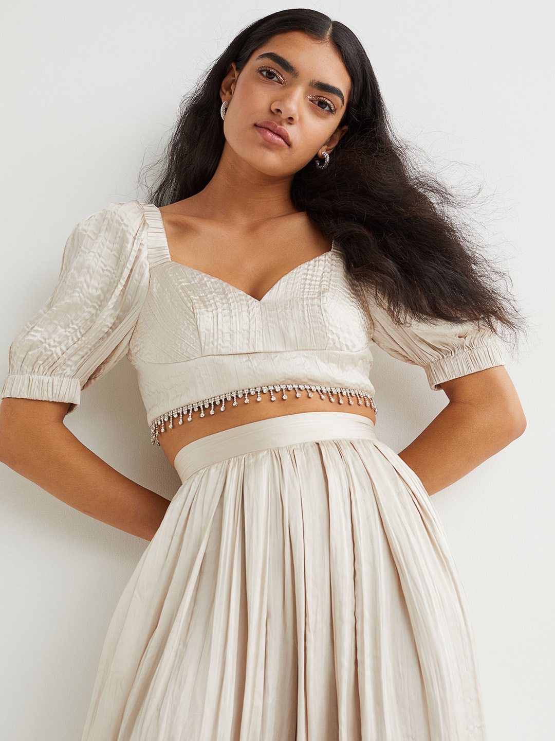 

H&M Women Beige Solid Palazzo trousers