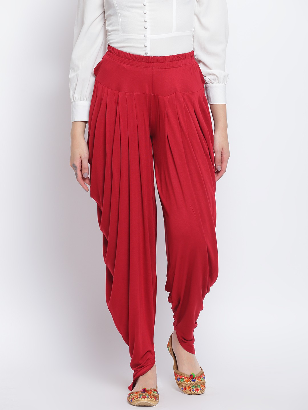 

Lakshita Women Maroon Solid Dhoti Pants