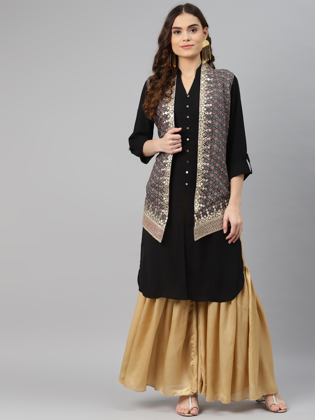 

Lakshita Black Printed Kurti