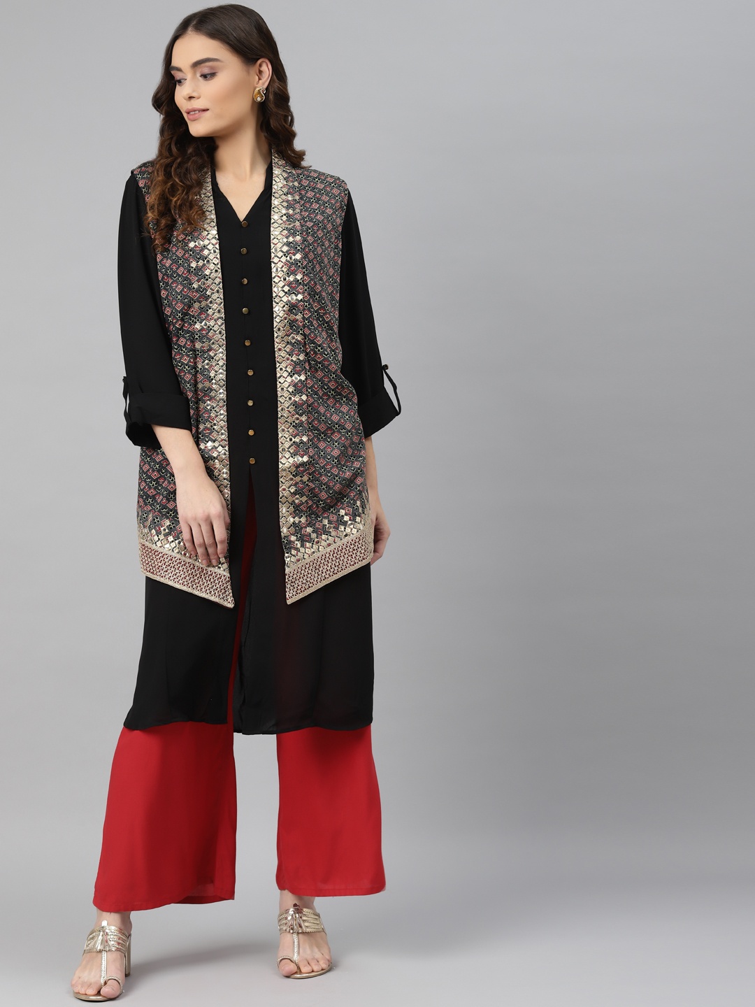 

Lakshita Black Printed Kurti