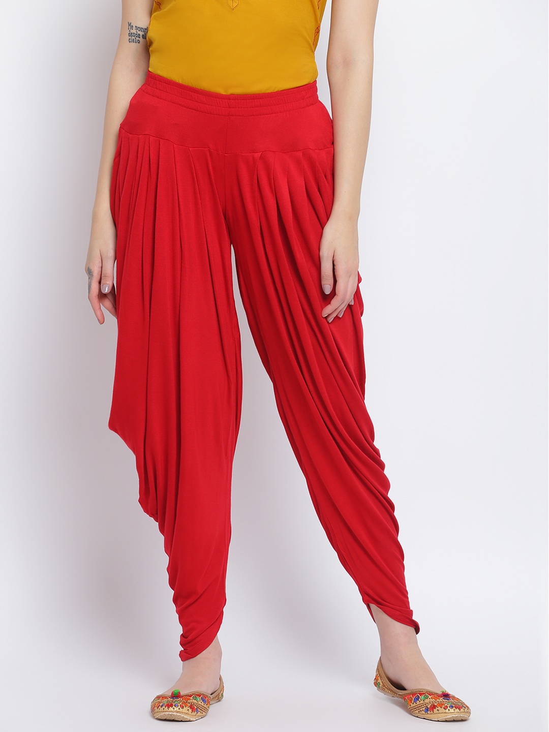

Lakshita Women Red Solid Dhoti Pants
