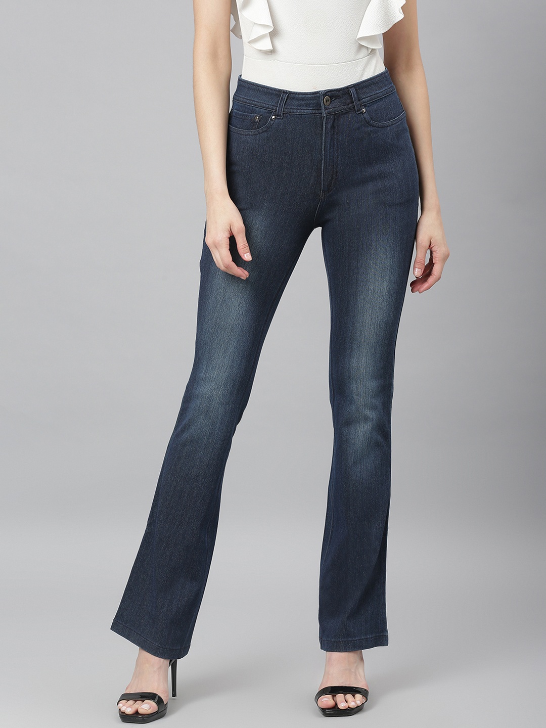 

Lakshita Women Navy Blue Light Fade Stretchable Jeans