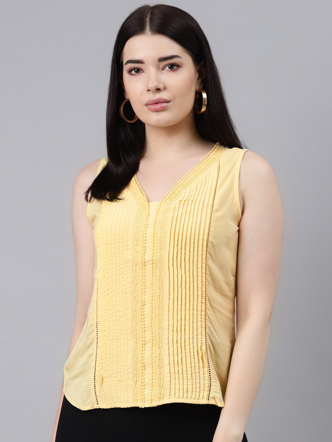 

Lakshita Yellow Embroidered Regular Top