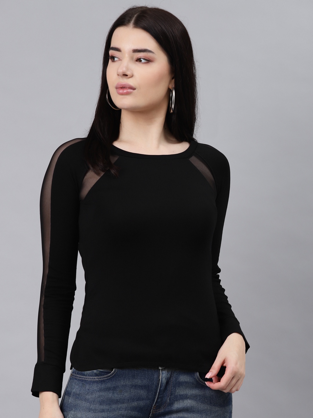 

Lakshita Black Fitted Top